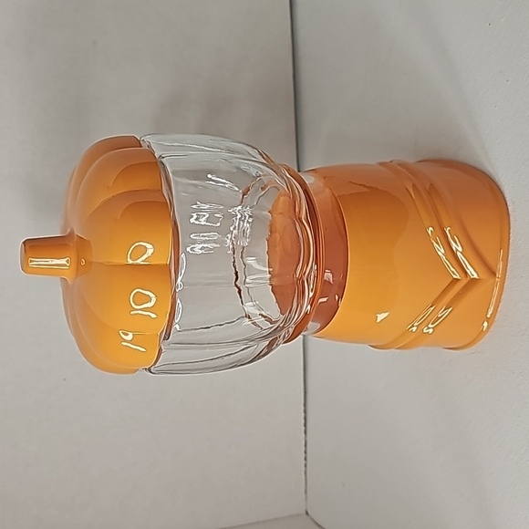 Halloween Candy Dish Orange & Clear Pumpkin Faux Gumball Machine Removable Top - Picture 6 of 11